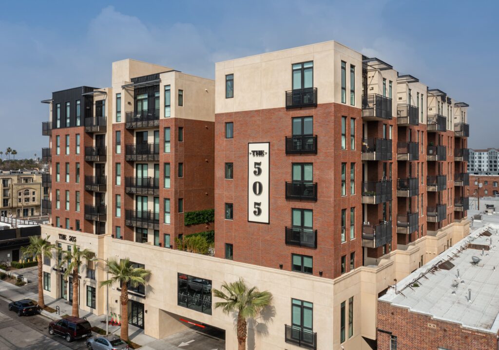 Close shot of the apartment complex